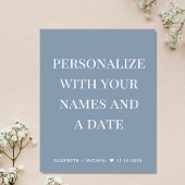 Papier Mariage Heureux Jamais après la fête Dusty Blue In