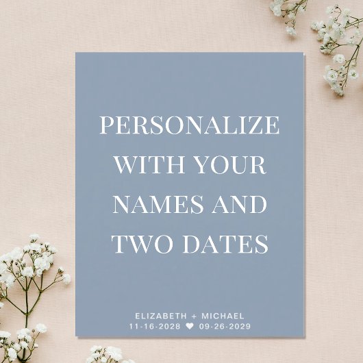 Papier Mariage Heureux Jamais après la fête Dusty Blue In