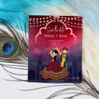 Mariage indien sauver la date mignon couple nuptia