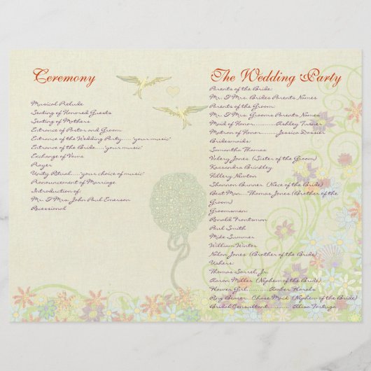 Papier Mariage Inséparable Art nouveau (Dos)