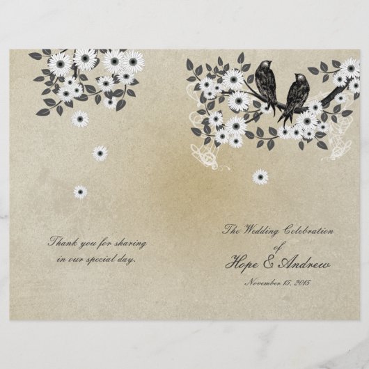 Papier Mariage Inséparable forestier enchanté (Devant)