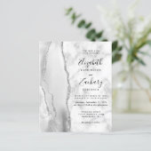 Papier Mariage Marbre Agate Gris Blanc Argent (Debout devant)