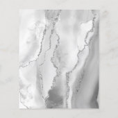 Papier Mariage Marbre Agate Gris Blanc Argent (Dos)