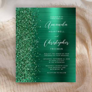 Papier Mariage Métal Brossé Émeraude Budget