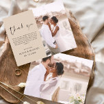 Papier Mariage Minimaliste de Terracotta - Grille de Reme<br><div class="desc">Cartes de remerciements du Mariage Budget qui ont une photo à l'avant et à l'arrière. Les cartes de remerciement contiennent une typographie de script moderne,  lettrée à la main,  qui sont élégantes,  simples et modernes à utiliser après la célébration du mariage.</div>