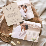 Papier Mariage Minimaliste de Terracotta - Grille de Reme<br><div class="desc">Cartes de remerciements du Mariage Budget qui ont une photo à l'avant et à l'arrière. Les cartes de remerciement contiennent une typographie de script moderne,  lettrée à la main,  qui sont élégantes,  simples et modernes à utiliser après la célébration du mariage.</div>