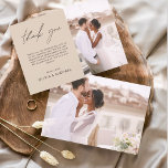 Papier Mariage Minimaliste de Terracotta - Grille de Reme<br><div class="desc">Cartes de remerciements du Mariage Budget qui ont une photo à l'avant et à l'arrière. Les cartes de remerciement contiennent une typographie de script moderne,  lettrée à la main,  qui sont élégantes,  simples et modernes à utiliser après la célébration du mariage.</div>
