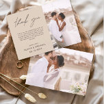 Papier Mariage Minimaliste de Terracotta - Grille de Reme<br><div class="desc">Cartes de remerciements du Mariage Budget qui ont une photo à l'avant et à l'arrière. Les cartes de remerciement contiennent une typographie de script moderne,  lettrée à la main,  qui sont élégantes,  simples et modernes à utiliser après la célébration du mariage.</div>