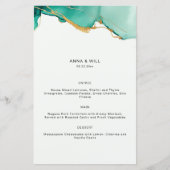 Papier Mariage minimaliste Emerald Gold Turquoise Beach (Devant)