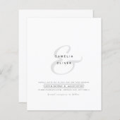 Papier Mariage minimaliste moderne noir blanc (Devant / Derrière)