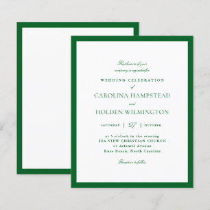 Papier Mariage minimaliste vert et blanc élégant moderne