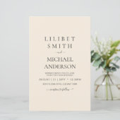 Papier Mariage moderne beige monochrome (Debout devant)