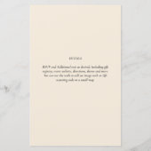 Papier Mariage moderne beige monochrome (Dos)