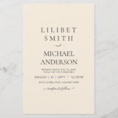 Papier Mariage moderne beige monochrome (Devant)