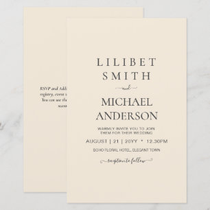 Papier Mariage moderne beige monochrome