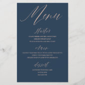 Papier Mariage Moderne Bleu et Or Rose (Devant)