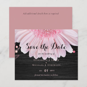 Papier Mariage moderne de marguerite rose noire