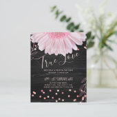 Papier Mariage moderne de marguerite rose noire (Debout devant)