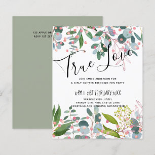 Papier Mariage moderne rose verdure