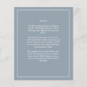 Papier Mariage monochrome blanc bleu Dusty (Dos)