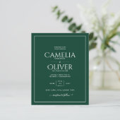 Papier Mariage monochrome blanc vert Emerald (Debout devant)