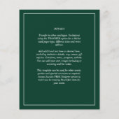 Papier Mariage monochrome blanc vert Emerald (Dos)