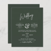 Papier Mariage monochrome vert moderne (Devant / Derrière)