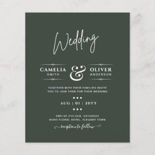 Papier Mariage monochrome vert moderne