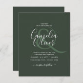 Papier Mariage monochrome vert moderne (Devant / Derrière)