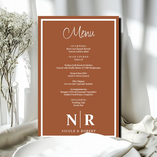 Papier Mariage Monogramme Customisé Dîner de répétition M