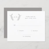 Papier Mariage monographique moderne élégant budget RSVP (Devant / Derrière)