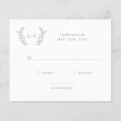 Papier Mariage monographique moderne élégant budget RSVP (Devant)