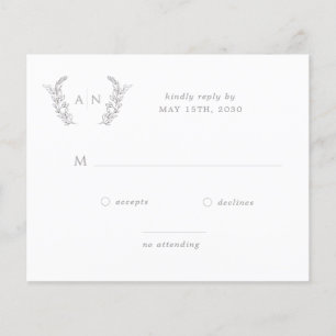 Papier Mariage monographique moderne élégant budget RSVP