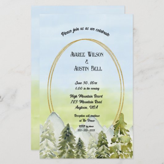 Papier Mariage Mountain Resort (Devant / Derrière)