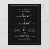 Papier Mariage noir avec invitation photo (Devant)
