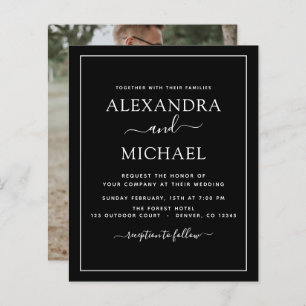 Papier Mariage noir avec invitation photo
