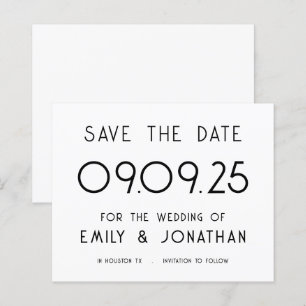 Papier Mariage noir blanc de grand texte Budget Date de s