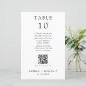 Papier Mariage noir blanc simple - Code QR (Debout devant)