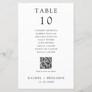 Papier Mariage noir blanc simple - Code QR