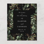 Papier Mariage noir Eucalyptus moderne Onyx Premium (Devant)