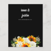 Papier Mariage noir floral blanc et tournesol budget 2 (Dos)