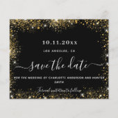 Papier Mariage noir or parties scintillant budget date d' (Devant)