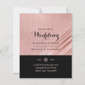 Papier Mariage noir Rose moderne (Devant)