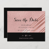 Papier Mariage noir Rose moderne (Devant / Derrière)