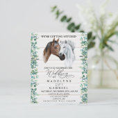 Papier Mariage Occidental Cheval Vert Feuillage Bois Rust (Debout devant)