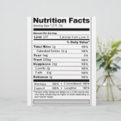 Papier Mariage ou Anniversaire Sweet Funny Nutrition Étiq (Debout devant)