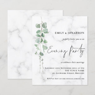 Papier Mariage pas cher Eucalyptus Marbre Soirée de fête