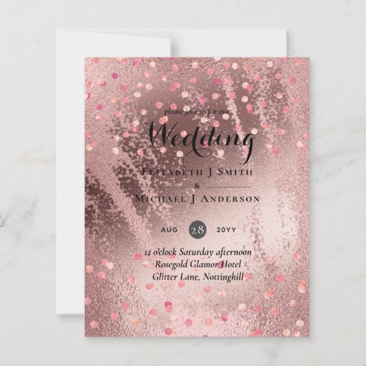 Papier Mariage pas cher tendance or rose moderne (Devant)
