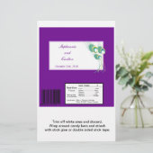 Papier Mariage Peacock violet moderne Grande barre de bon (Debout devant)