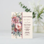 Papier MARIAGE PEONNES Vintages ROUGES ET BOURGOGNE (Debout devant)